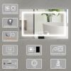 LED Bathroom Vanity Mirror; 40 x 24 inch; Anti Fog; Night Light; Time; Temperature; Dimmable; Color Temper 3000K-6400K; 90+ CRI; Horizontal Wall Mount