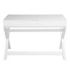 Lift Desk with 2 Drawer Storage; Computer Desk with Lift Table Top; Adjustable Height Table for Home Office; Living Room; white