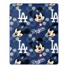 Dodgers OFFICIAL MLB & Disney's Mickey Mouse Character Hugger Pillow & Silk Touch Throw Set; 40" x 50"