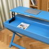 Lift Desk with 2 Drawer Storage; Computer Desk with Lift Table Top; Adjustable Height Table for Home Office; Living Room; BLUE