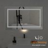 LED Bathroom Vanity Mirror; 40 x 24 inch; Anti Fog; Night Light; Time; Temperature; Dimmable; Color Temper 3000K-6400K; 90+ CRI; Horizontal Wall Mount