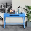 Lift Desk with 2 Drawer Storage; Computer Desk with Lift Table Top; Adjustable Height Table for Home Office; Living Room; BLUE