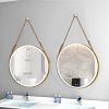 Bathroom LED Mirror 32 Inch Round Bathroom Mirror with Lights Smart 3 Lights Dimmable Illuminated Bathroom Mirror Wall Mounted Large LED Mirror Anti-F