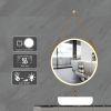 Bathroom LED Mirror 32 Inch Round Bathroom Mirror with Lights Smart 3 Lights Dimmable Illuminated Bathroom Mirror Wall Mounted Large LED Mirror Anti-F