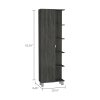 Urano Mirror Linen Cabinet; Four Interior Shelves; Five External Shelves -Smokey Oak