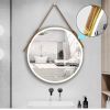 Bathroom LED Mirror 28 Inch Round Bathroom Mirror with Lights Smart 3 Lights Dimmable Illuminated Bathroom Mirror Wall Mounted Large LED Mirror Anti-F