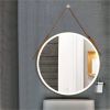 Bathroom LED Mirror 32 Inch Round Bathroom Mirror with Lights Smart 3 Lights Dimmable Illuminated Bathroom Mirror Wall Mounted Large LED Mirror Anti-F