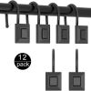 Black Shower Curtain Hook; Zinc Alloy Hook; Square ; Set of 12