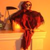 Halloween Decorations Red Cloth Skeleton Scythe Reaper Pendant Halloween Haunted House Props