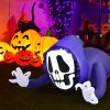 Happy Halloween Inflatable With LED Lights Spoof Ghost Yard Decoration