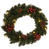 Christmas Wreaths 2 pcs with Decoration Green 1 ft