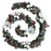 Christmas Garland with LED Lights Green 8.9' PVC