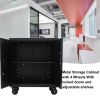 Metal Storage Cabinet with Locking Doors and One Adjustable Shelves With 4 Wheels