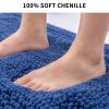 Bath Mat Rug; Bathroom Rug; Bath Mat Non-Slip; Soft Chenille Shower Mats for Bathroom; Super Water Absorbent; Machine Washable; (Blue; 40" x 60")