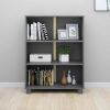 Book Cabinet Dark Gray 33.5"x13.8"x44.1" Solid Wood Pine