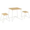 Kids' 3-Piece Metal and Wood Play Table and Stool Set, Assorted Colors