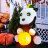 5 Feet Halloween Inflatable Unicorn Skeleton with Pumpkin Lantern