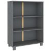 Book Cabinet Dark Gray 33.5"x13.8"x44.1" Solid Wood Pine