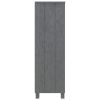 Book Cabinet Dark Gray 33.5"x13.8"x44.1" Solid Wood Pine