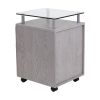 Techni Mobili Rolling File Cabinet with Glass Top; Grey