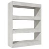 Book Cabinet/Room Divider Concrete Gray 31.5"x11.8"x40.6" Engineered wood