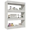 Book Cabinet/Room Divider Concrete Gray 31.5"x11.8"x40.6" Engineered wood