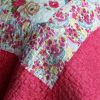 [Rose Garden] Cotton 3PC Vermicelli-Quilted Printed Quilt Set (Full/Queen Size)