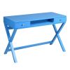 Lift Desk with 2 Drawer Storage; Computer Desk with Lift Table Top; Adjustable Height Table for Home Office; Living Room; BLUE