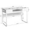 43.3&quot; Rectangular Computer Desk / Writing Desk with Open Storage; White