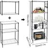 5-Tier Wire Shelving Unit, 21.7"L x 11.8"W x 59.1"H, Black