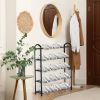 YSSOA 5-Tier Stackable Shoe Rack; 15-Pairs Sturdy Shoe Shelf Storage ; Black Shoe Tower for Bedroom; Entryway; Hallway; and Closet