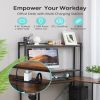 EVAJOY Home Office Desk, 94.5' Two Person L-Shaped Gaming Desk with AC Outlets and USB Ports, Double Workstation with Monitor Stand, Adjustable Shelf,