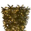 Upside Down Green Christmas Tree, Xmas Tree with LED Warm White Lights, leaves