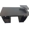 Integrated Melamine Board Computer Desk with Drawers Black RT