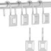 Silver Shower Curtain Hook, Zinc Alloy Set of 12