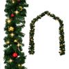 Christmas Garland Decorated with Baubles and LED Lights 393.7"