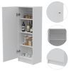 Belleria Single Door Pantry with Four Interior Shelves -White