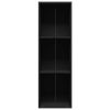 Book Cabinet/TV Cabinet Black 14.2"x11.8"x44.9" Engineered Wood