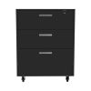 Medford 3-Drawer Rectangle Chest with Caster Black Wengue