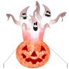 Happy Halloween Inflatable Spoof Ghost Yard Decoration With LED Lights