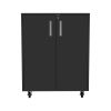 Southrock Rectangle Storage Cabinet Base Black Wengue