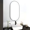 18 x 35 Inch Bathroom Mirror Black Aluminum Frame