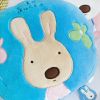 [Sugar Rabbit - Round Blue] Blanket Pillow Cushion / Travel Pillow Blanket (25.2 by 37 inches)