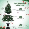 Pre-lit Xmas Tree Artificial Christmas 4-Piece Set,Garland, Wreath and Set of 2