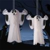 2 Pieces Halloween Hanging Ghost Flying Ghost Ornament for Tree Window Patio Lawn Garden Party Decor