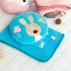 [Sugar Rabbit - Round Blue] Blanket Pillow Cushion / Travel Pillow Blanket (25.2 by 37 inches)