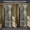 34" x 72" Pivot Glass Shower Door with Tempered Glass Swing Bathroom Shower Doors with Stainless Handle Frameless Hinged Shower Panel Matte Black