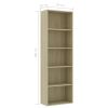 5-Tier Book Cabinet Sonoma Oak 23.6"x11.8"x74.4" Engineered Wood