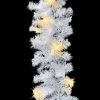 Christmas Garland with LED Lights 33 ft White