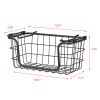 Oceanstar Stackable Metal Wire Storage Basket Set for Pantry, Countertop, Kitchen or Bathroom  Black, Set of 3